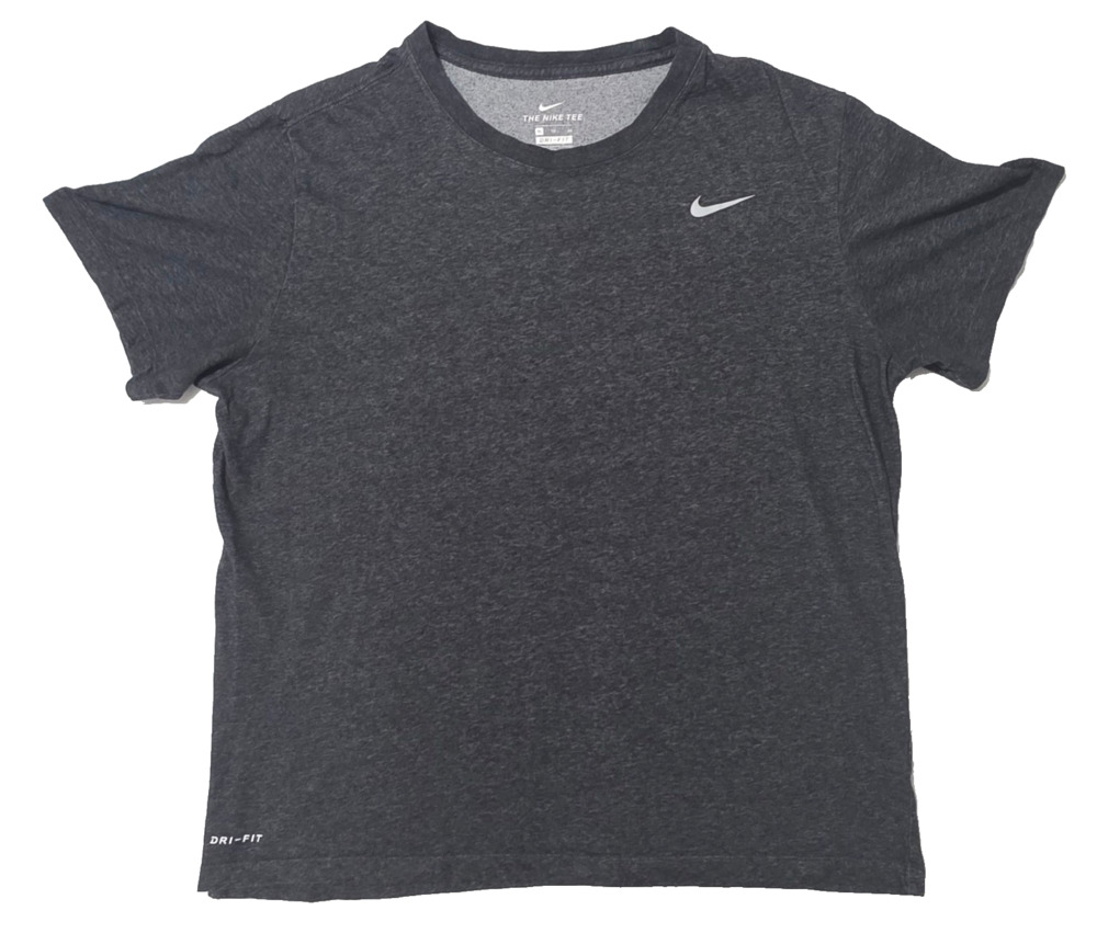 Nike Dri Fit T Shirt Mens XL Charcoal Gray Swoosh Short Sleeve Athletic AR6029
